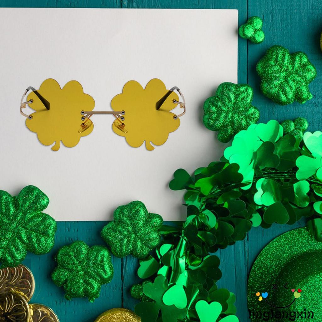 Llx-kacamata Hitam Wanita Tanpa Bingkai Irish Shamrock