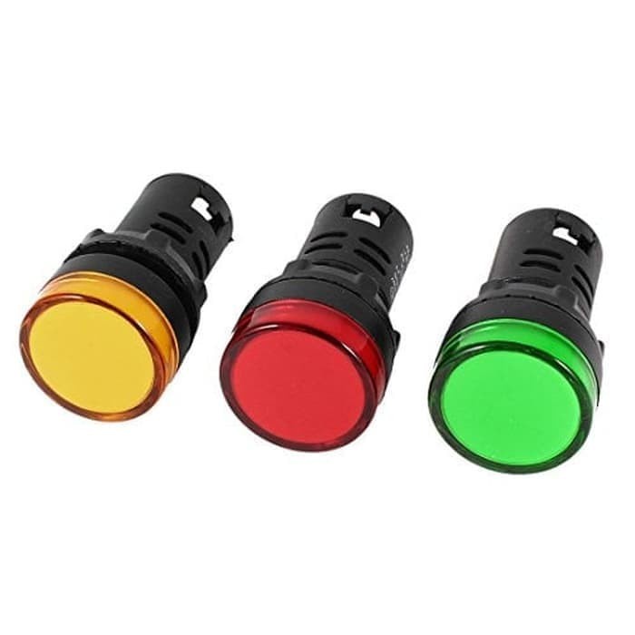 Lampu Pilot Lamp 22mm 12V AC DC Indikator Led Signal Color Warna