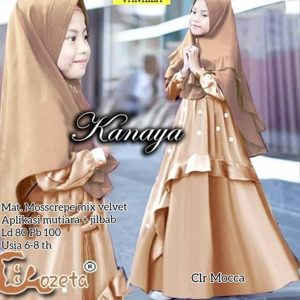Stok Terbatas KANAYA SYARI KIDS Baju Gamis Anak Perempuan Terbaru 2020 Baju Anak Umur 6 - 8 Tahun Ga