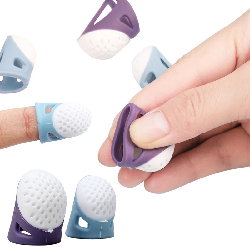 Multifungsi Silicone Thimbles/Melubangi Bernapas Pelindung Lengan Jari DIY Kerajinan Jahit Aksesoris