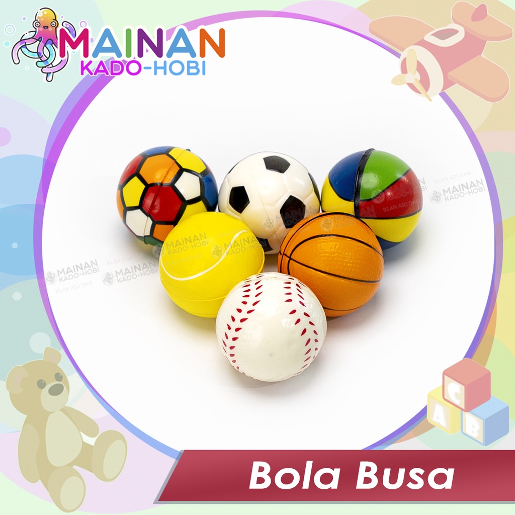 HOBI HADIAH MAINAN ANAK SQUISHY TEPUK LEMPAR BOLA BUSA KARET FOAM