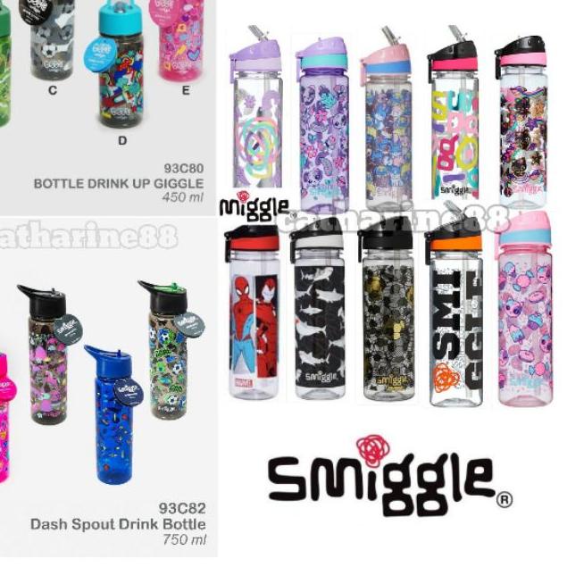► Botol Minum SMIGGLE Sedotan Bottle Anak Sekolah Robot Dino Ghost Monster Unicorn Shark Animal Cowo