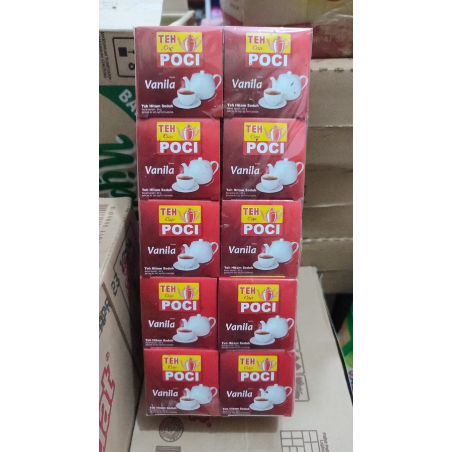 Teh cap poci bubuk teh hitam seduh ( 1 pak isi 10 pcs )  teh enak dan murah