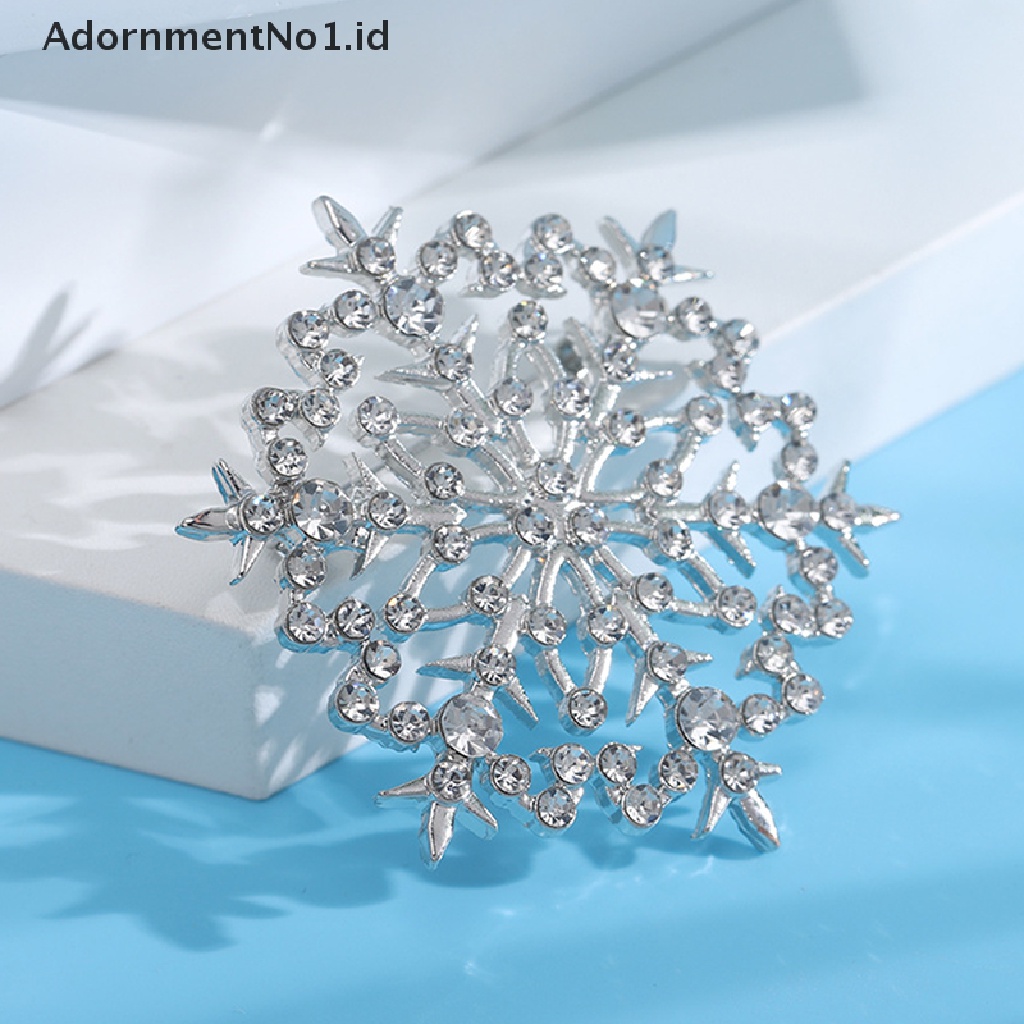 [AdornmentNo1] Beauty Snowflake Bros Untuk Wanita Unisex Natal Tahun Baru Pesta Musim Dingin Bros Pin Hadiah [ID]