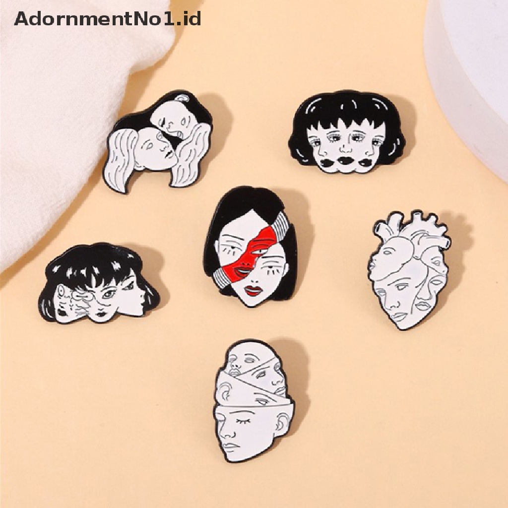 [AdornmentNo1] Kreatif Trendi Gelap Punk Mawar Kupu-Kupu Minyak Drop Lapel Bros Badge Pin Denim Tas Hadiah Pria Wanita Fashion Perhiasan Aksesoris [ID]