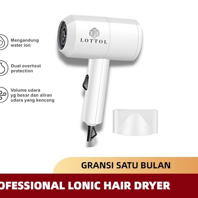 ♣ LOTTOL Alat Pengering Rambut Portable/Professional Ionic Hair Dryer ☆