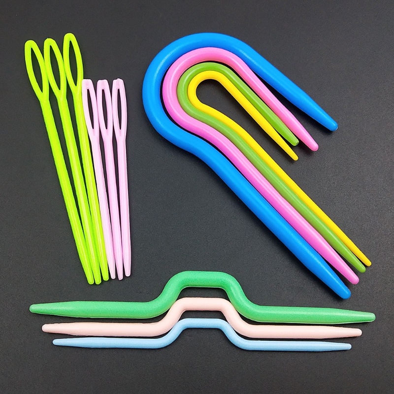 Rajut Crochet U-shaped Curved Hooks DIY High Quality Plastik Besar Mata Jarum Alat Jahit Manual Twist Jarum Tenun