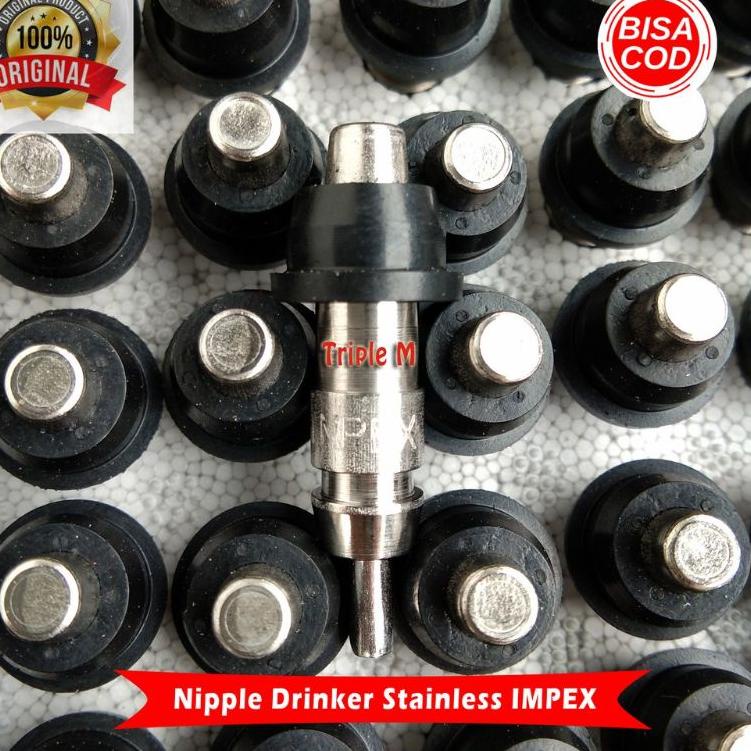 ✓ IMPEX ASLI Nipple Niple Nipel Nepel Drinker Tempat Minum Ayam Stainless IMPEX