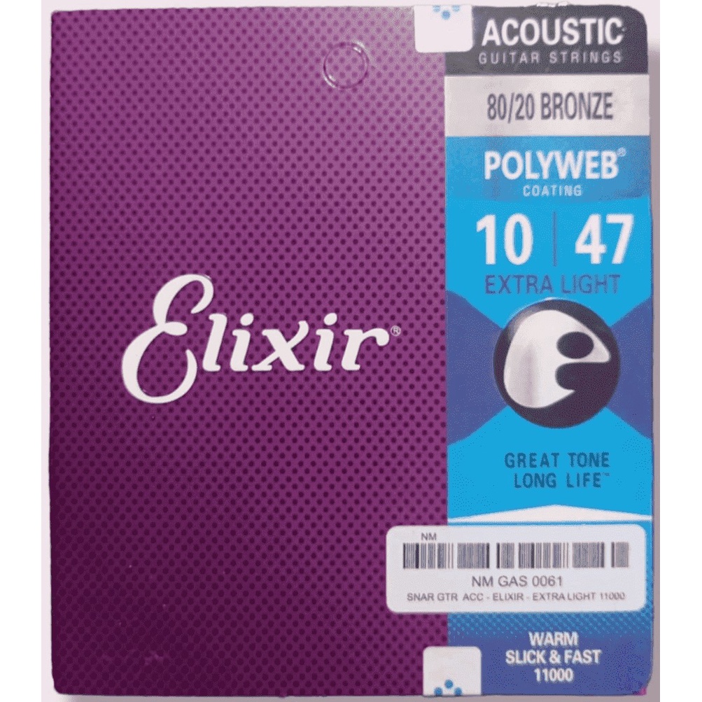 Original Senar Gitar Elixir Akustik Anti Karat Coating Import USA Barcode Set