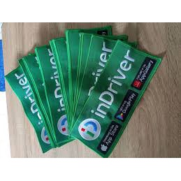 Emblem InDriver Belakang Dasar Hijau Logo INDRIVER Bordir Komputer