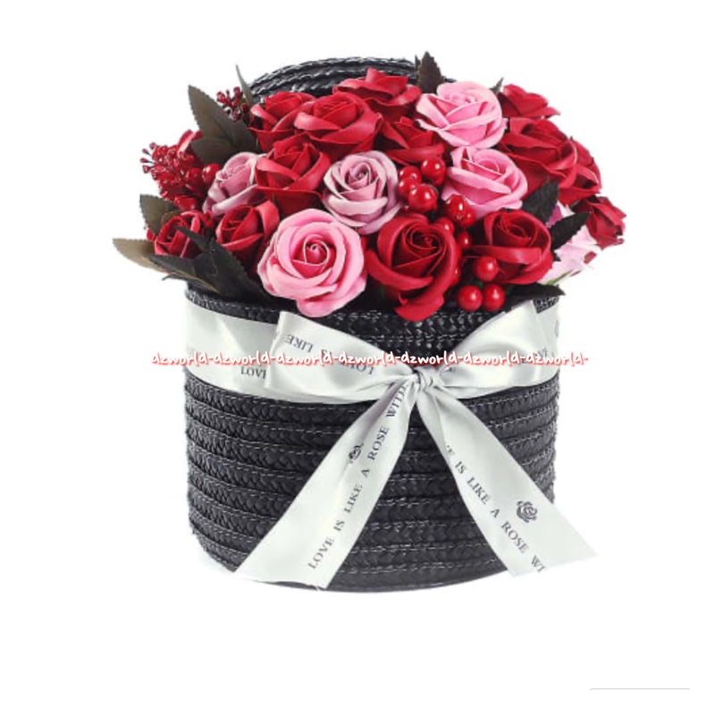 Para Ella Buket Mawar 27cm Bunga Artifisial Mawar merah Bunga Palsu Model Bulat Buket Bunga Mawar Wina Bulet
