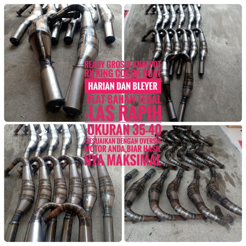 Knalpot Yamaha Rxking Blayer harian model Kupang gembung 34 -40 silincir