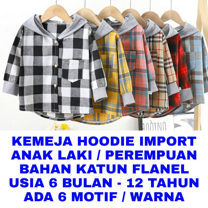 WK KEMEJA HOODIE IMPORT ANAK LAKI LAKI PEREMPUAN BAJU ATASAN KAOS LENGAN PANJANG