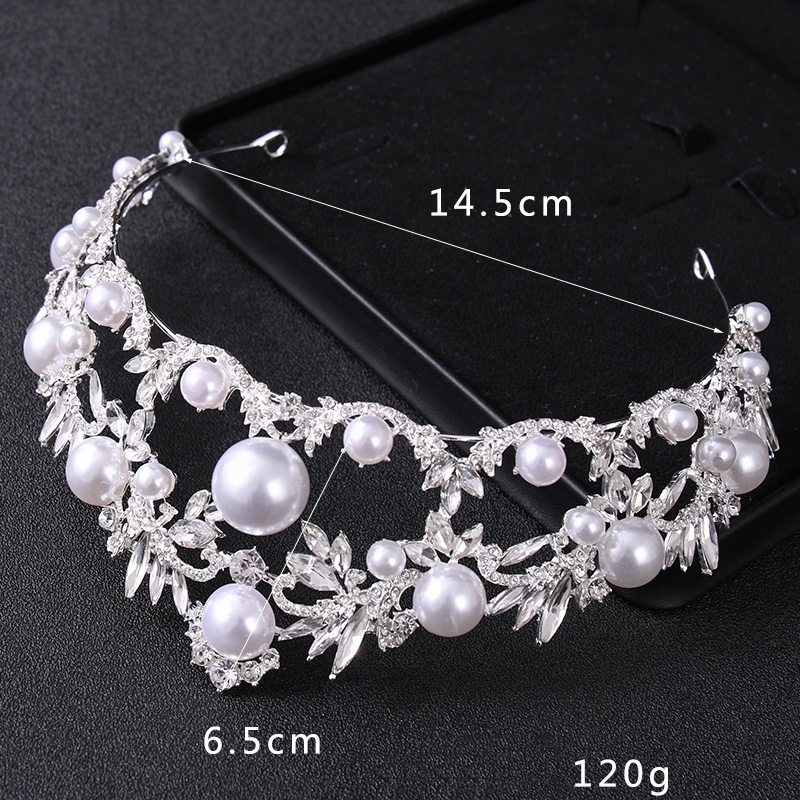 Vintage Luxury Baroque Bridal Crown Exquisite Pearl Temperament Birthday Crown