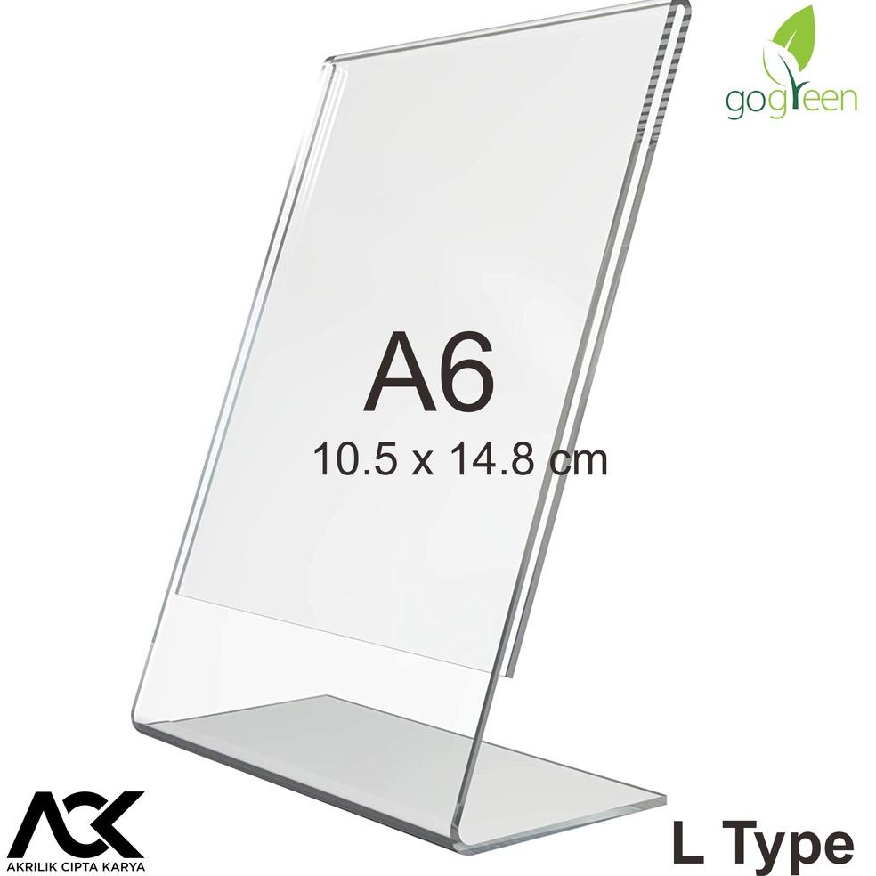 

P36 Tempat Brosur Meja Akrilik A6 L Type / Acrylic Tent Card Holder A6 / A6 L Type HOT PRODUCT ➩