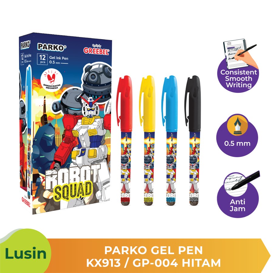 

1 LSN / 12 PCS Pulpen Gel Pen Greebel Parko GP-004 (Robot)
