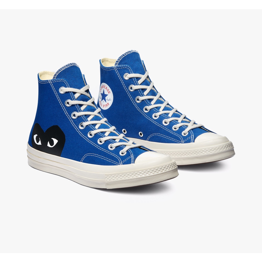 Converse 70S CTAS HI x CDG PLAY Blue 100% Original Sneakers (Free Paper Bag)