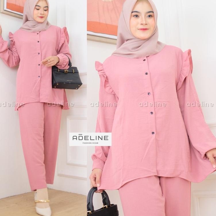 LANGSUNG ORDER Slimpi Set Ld110 - SetCel Crinkle Airflow One Set Crinkle Jumbo Oversize Setelan Wani