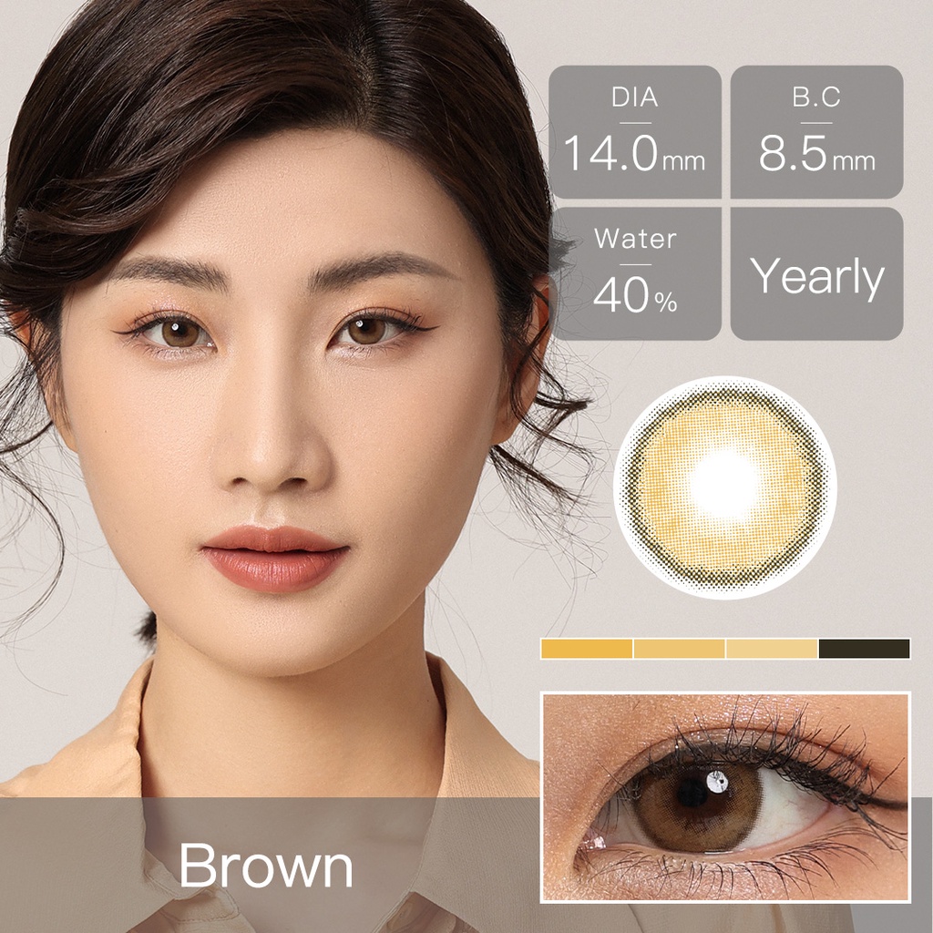 [✅Hadiah gratis]  Softlens Mata Normal,  Lensa Kontak Warna Alami, Soflens Murah Grey Lensa Warna