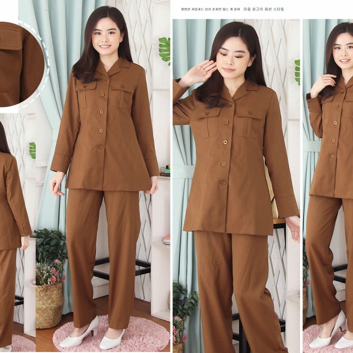 Blazer Wanita Seragam Asn,Pns Pemda Aceh Model 7005 Set Celana