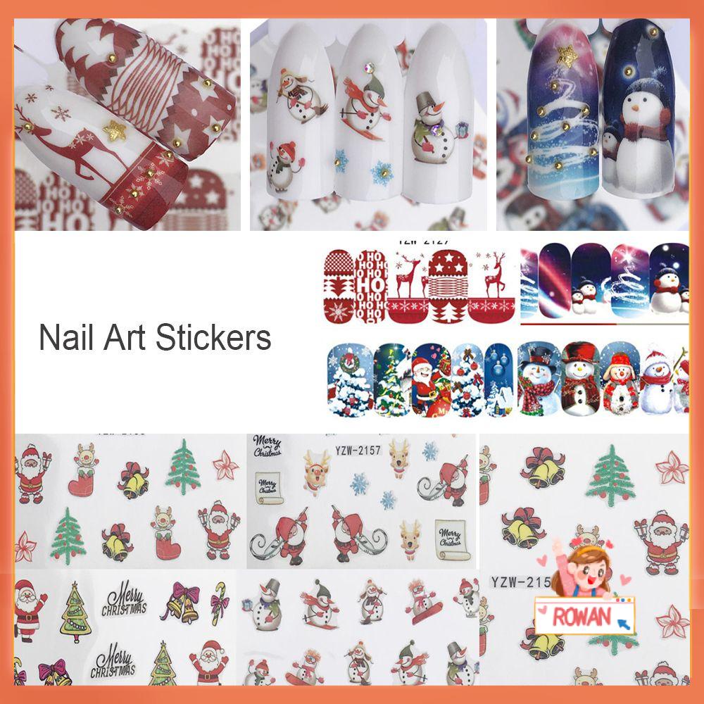 R-flower Nail Art Stiker Snowmen Beauty Decals Dekorasi Stiker