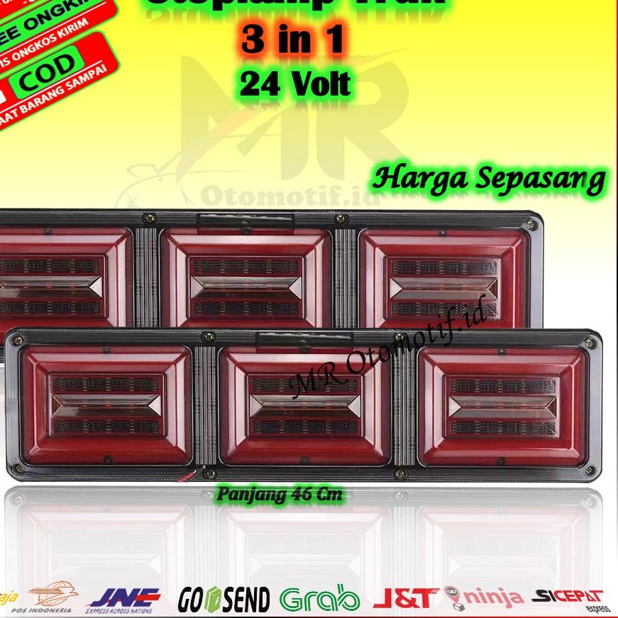 Lampu Variasi Stoplamp Rem Stop Sein Running Led Belakang Mobil Truk 3 in 1 variasi  24 volt