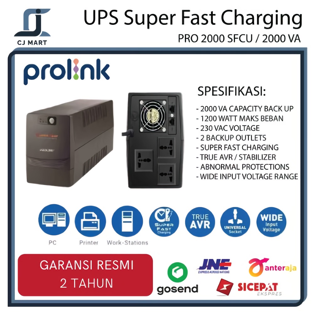 UPS PROLiNK PRO2000SFCU Super Fast Charging Line Interactive UPS 2000VA