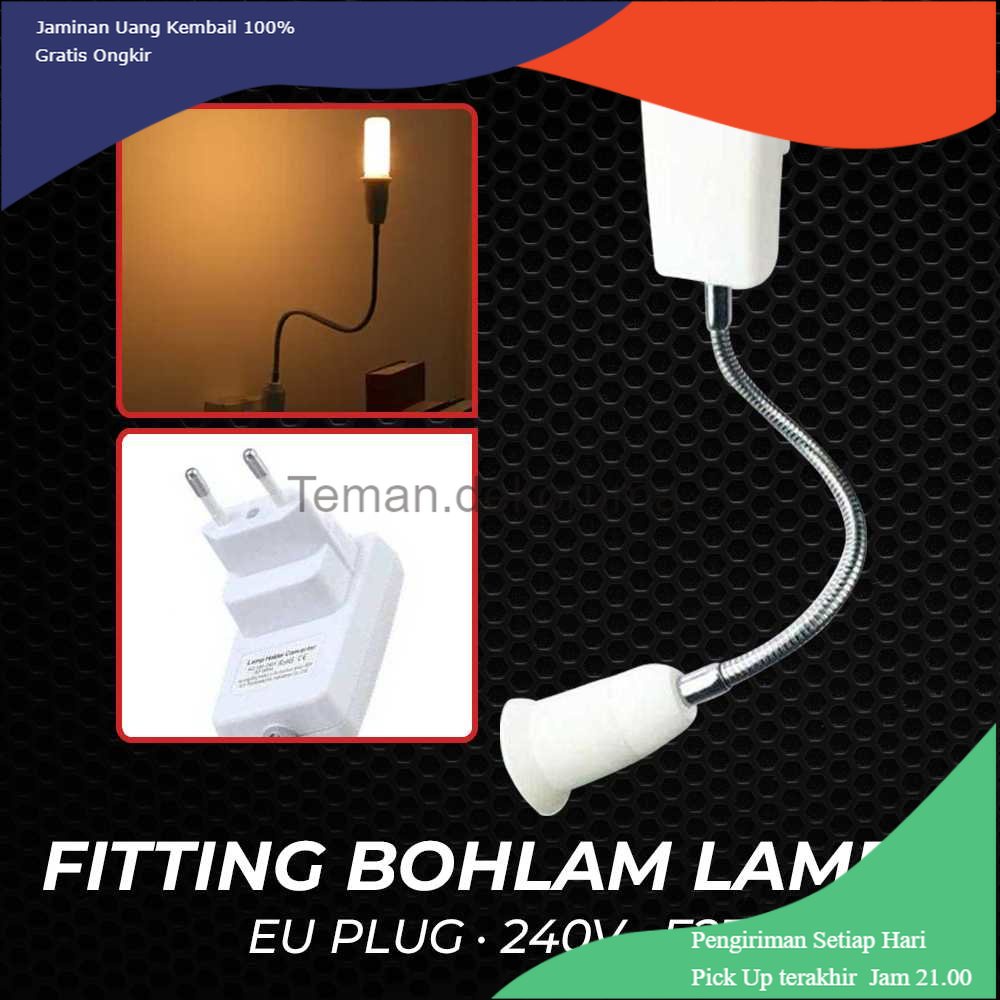 TD - LMP MING&amp;BEN Fitting Lampu Bohlam Adjustable EU Plug 240V E27 with Switch - SN3851