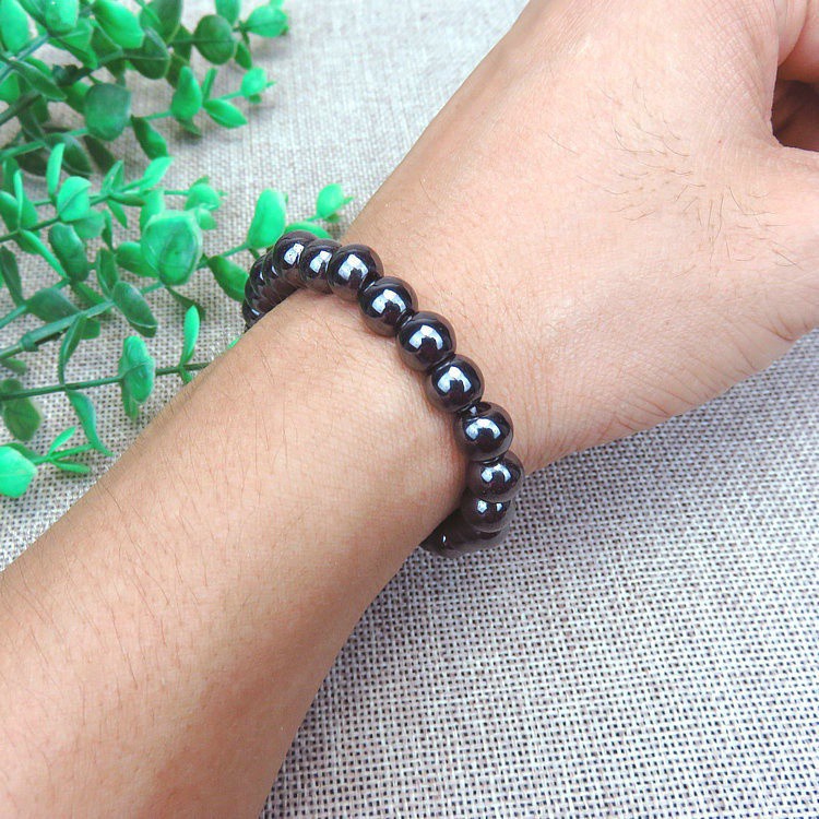 Gelang Trendy 8mm Cool Black Magnetic Hematite Stone Therapy Healthcare Beads Bracelet