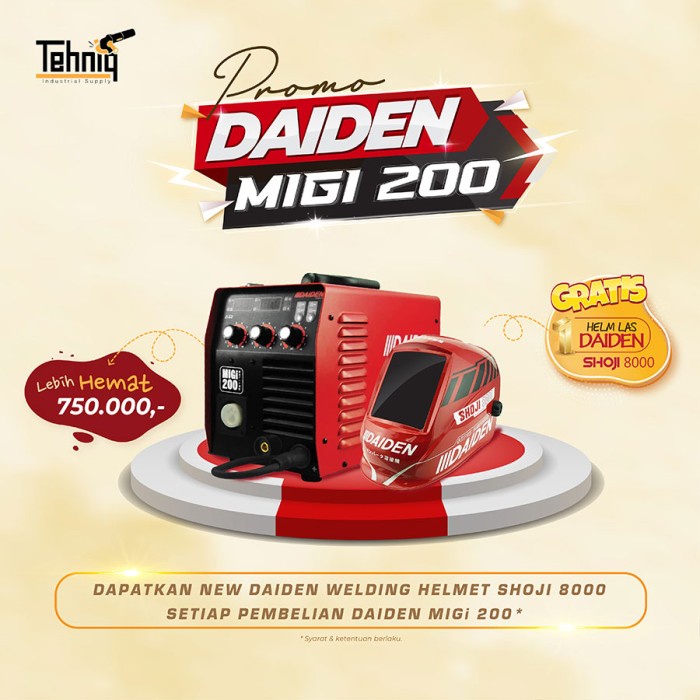 Terlaris Mesin Las Mig Inverter Welding Machine Daiden Migi 200 A