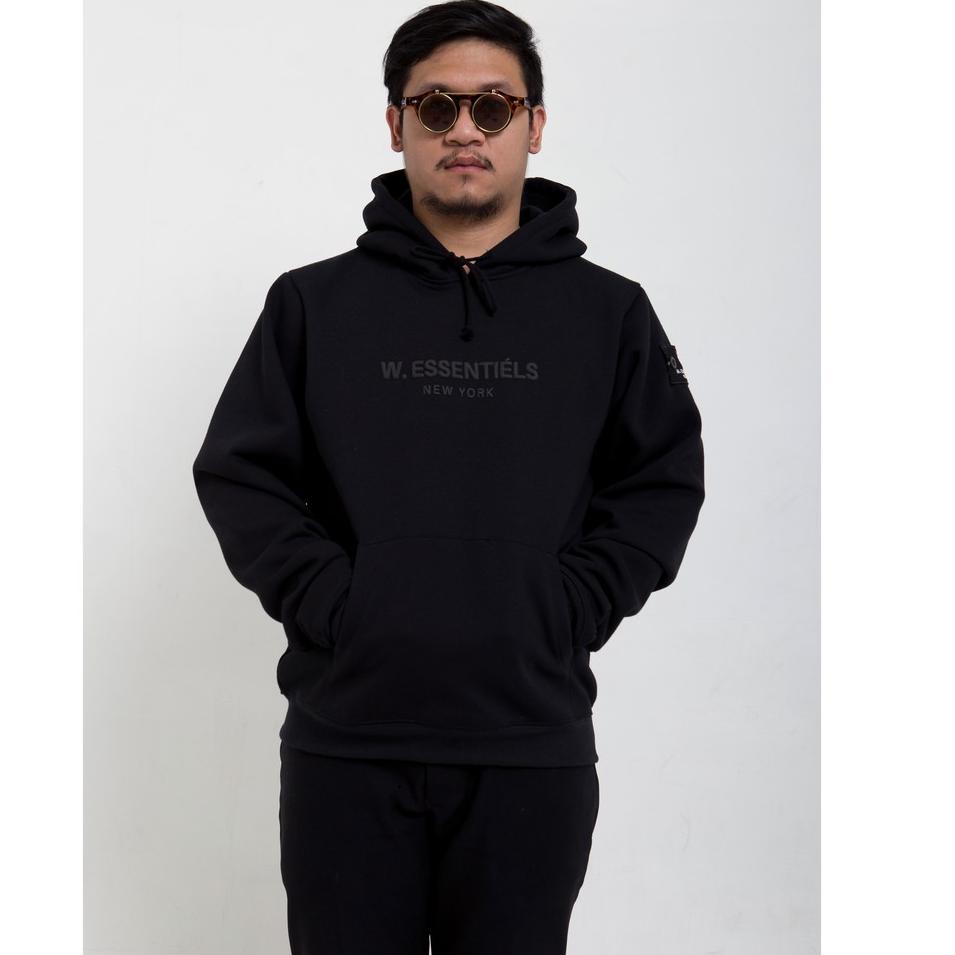 Best Product W.Essentiels Jaket Ecume Oversize Hoodie Monotone Noir Black Essentiels