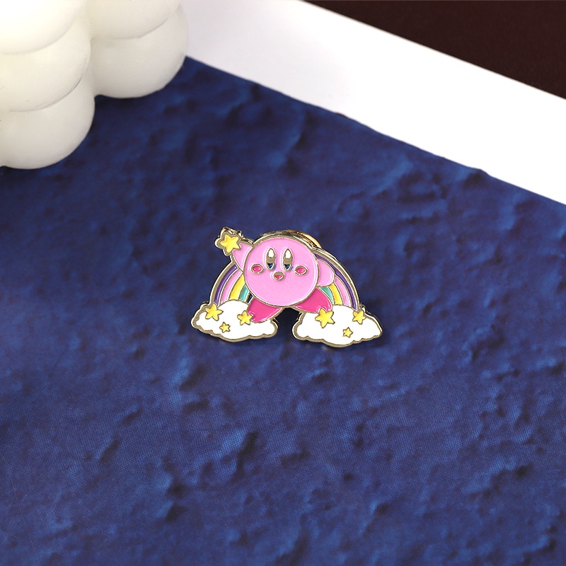 Jepang Anime Kirby Enamel Pin Magic Rainbow Bintang Logam Bros Lencana Kerah Lapel Pin Fashion Kartun Perhiasan Hadiah Untuk Penggemar