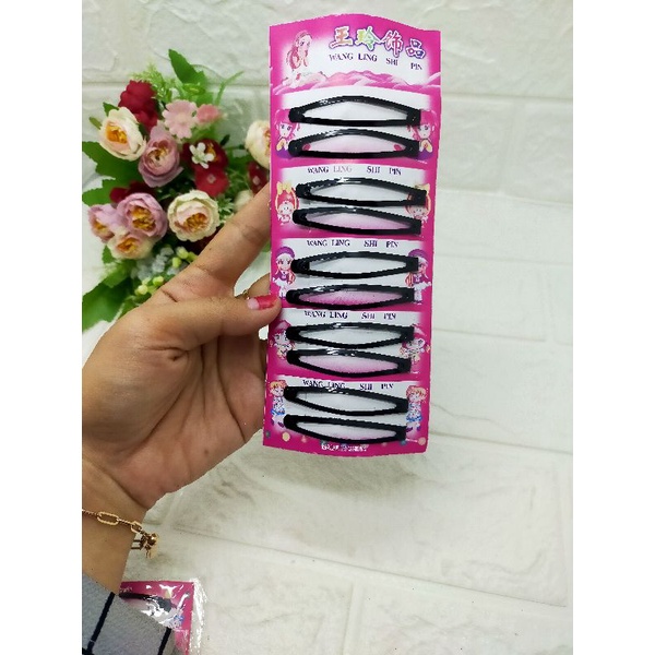 (10 PCS) JEPIT RAMBUT TIPTOP KECIL PER CARD MERAH ISI 10