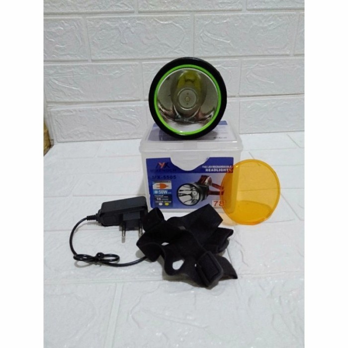 Senter Kepala 50w/Senter Kepala 50w Cahaya Putih Kuning