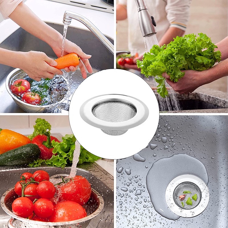 Saringan Wastafel Cuci Piring Sink Lubang Air / Filter Sink Bathroom Kitchen Filter Stainless Steel Mesh Sink Strainer Filter