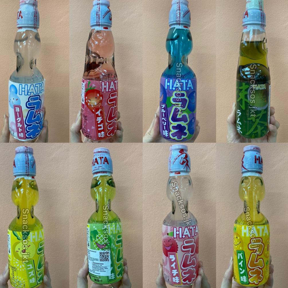 

【MEGA SALE】 HATA RAMUNE Strawberry / Blueberry / Matcha / Yuzu /Yogurt / Melon / Lychee / Pineapple - Soda Jepang