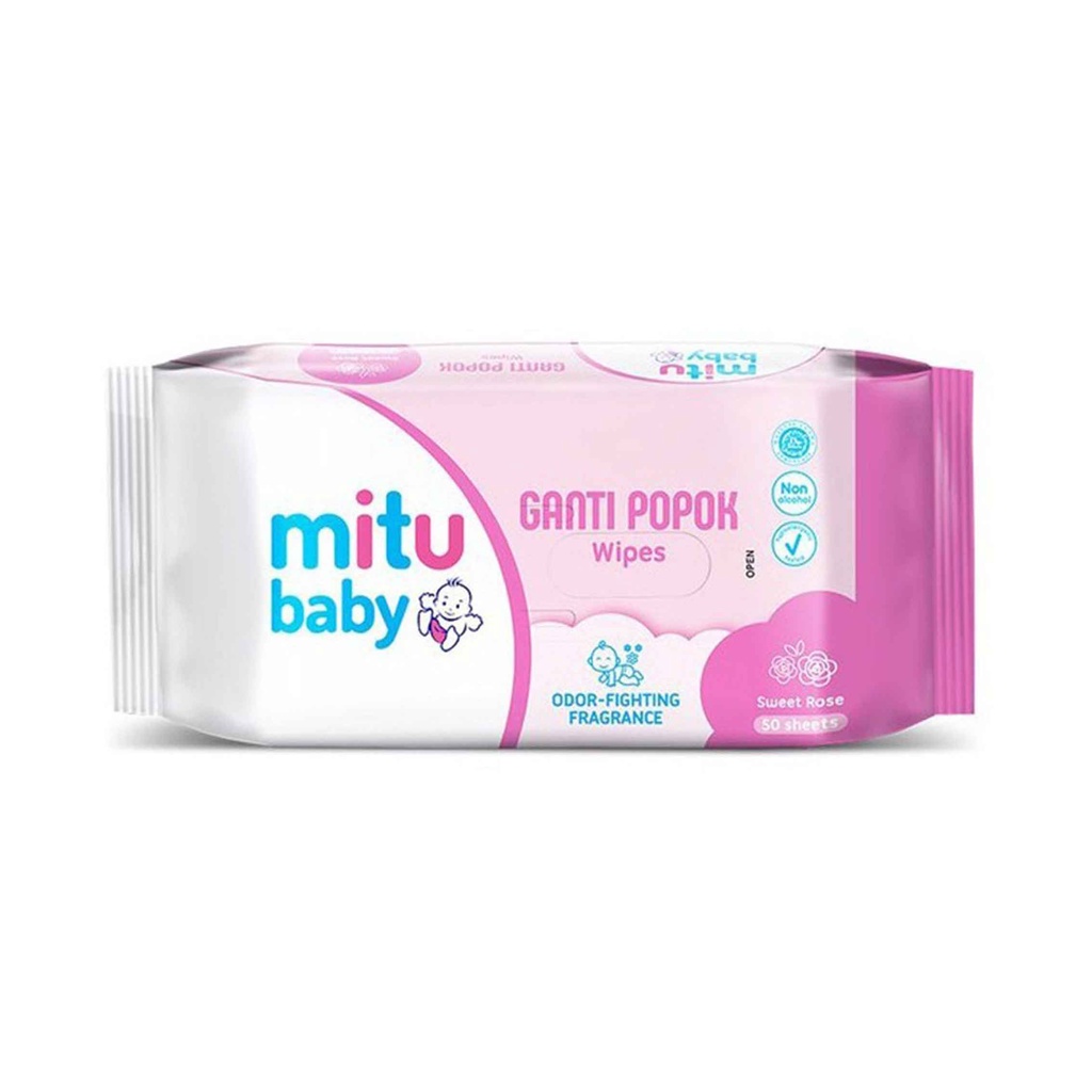MITU BABY GANTI WIPES/SWEET ROSE 50 SHEET BELI 1GRATIS 1+BONUS