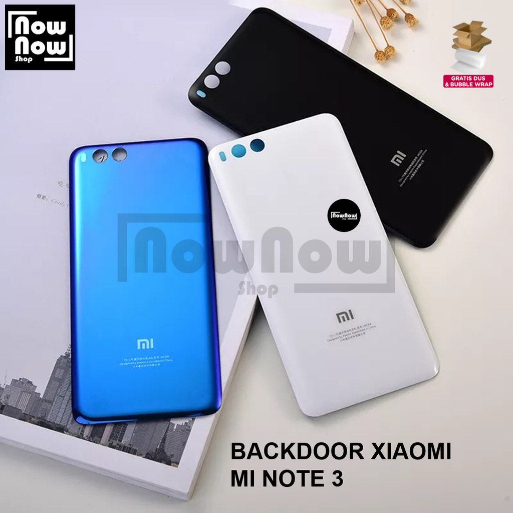 Backdoor Tutup Belakang Baterai Xiaomi Mi Note 3 MCE8 Backcover Back Casing Housing Cover Belakang Back Case Glass