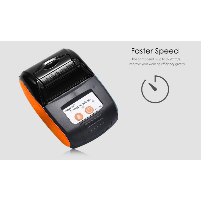 POS Bluetooth Thermal Receipt Printer 58mm - Black Orange