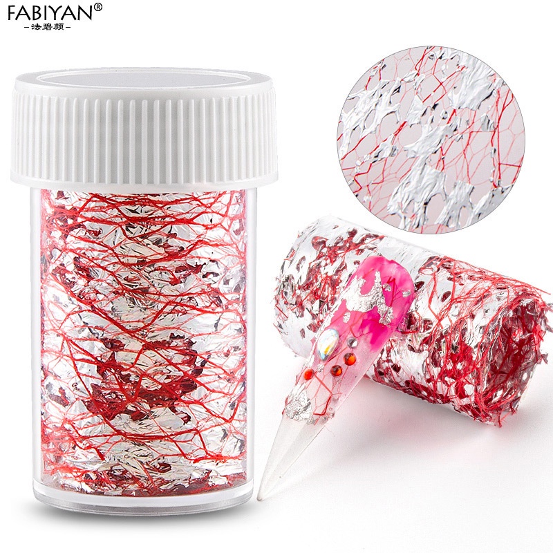 MAGEFY Nail Art Foil Emas Sally Mesh Warna Emas dan Perak Foil Timah Fragmen Mesh Fototerapi Kuku Ins Stiker Seni 0088