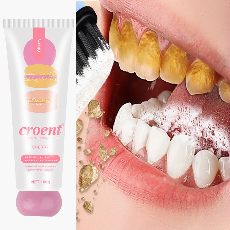 Croent Whitening Toothpaste Pasta Gigi Pemutih Macaron 100gr Untuk Menghilangkan Plak Dan Karang Gigi Serta Menghilangkan Bau Mulut