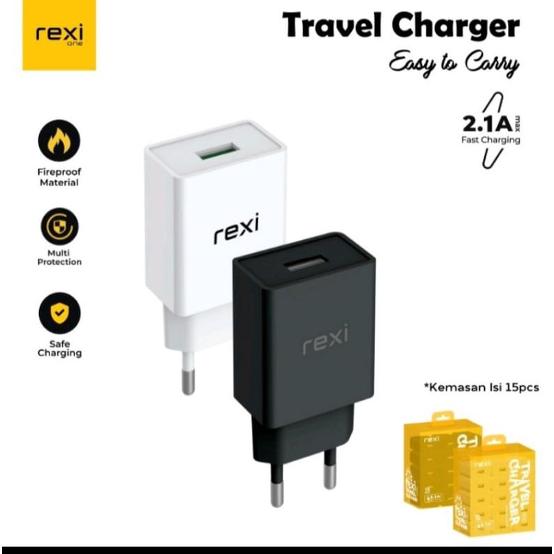 Batok Adapter Charger  REXI BA21 2.1A Fast Charging Single Output Batok Adapter BA21 REXI