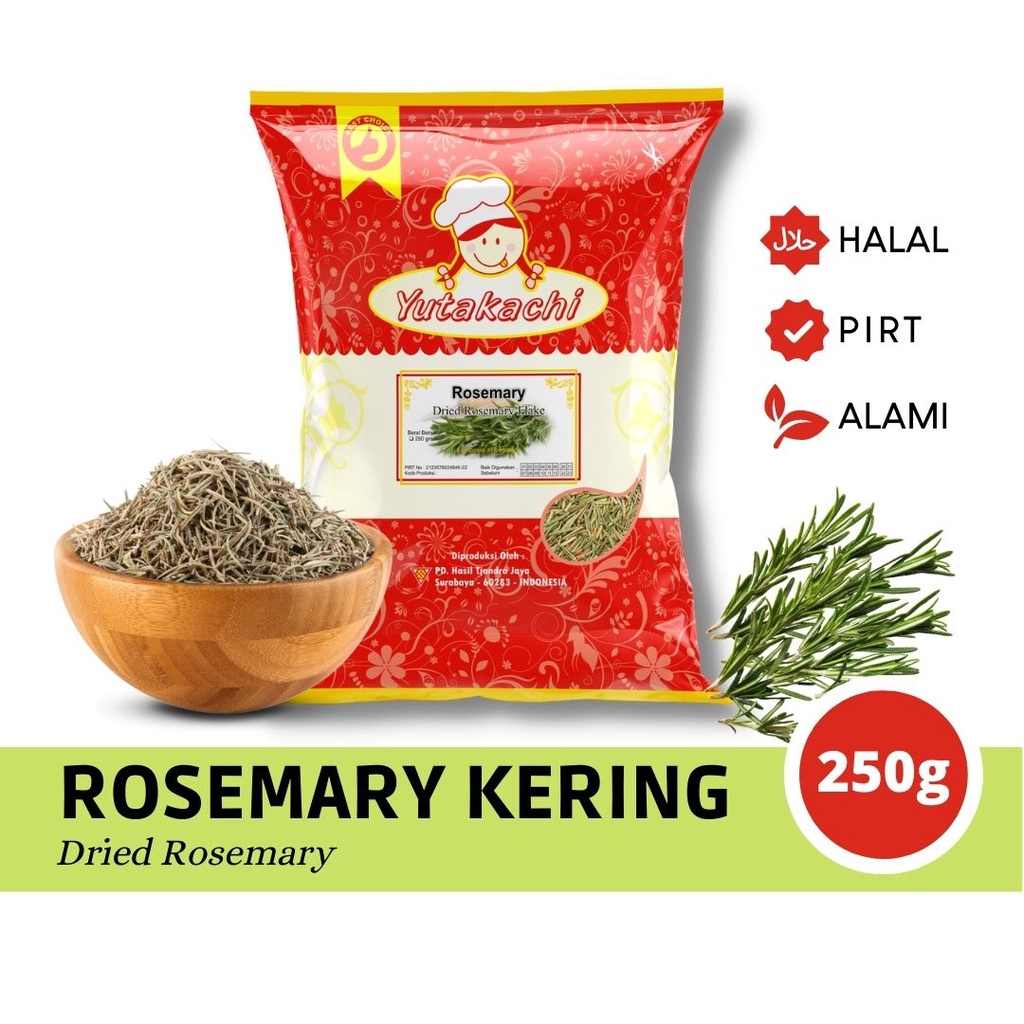 

Rosemary Kering 250 gram / Dried Rosemary Yutakachi / Herbs Daun Herbal Alami