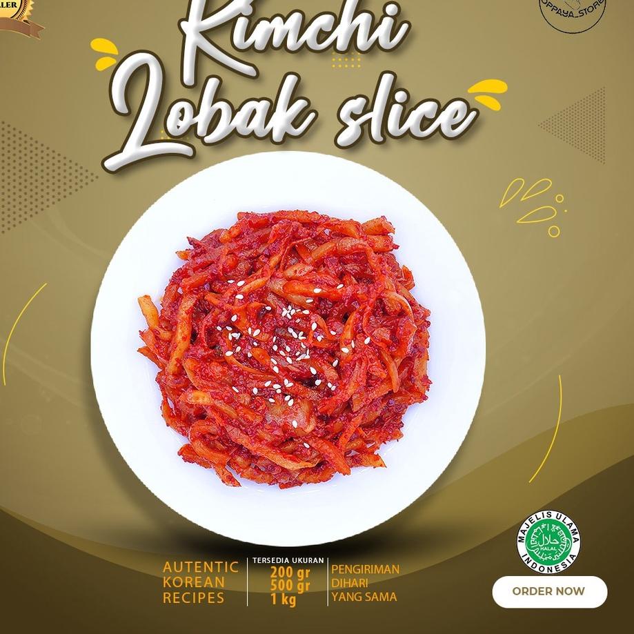 

❄ Fresh Kimchi Lobak Wortel Slice 500 Gram Dibuat Chef Korea Asli Enak ☄