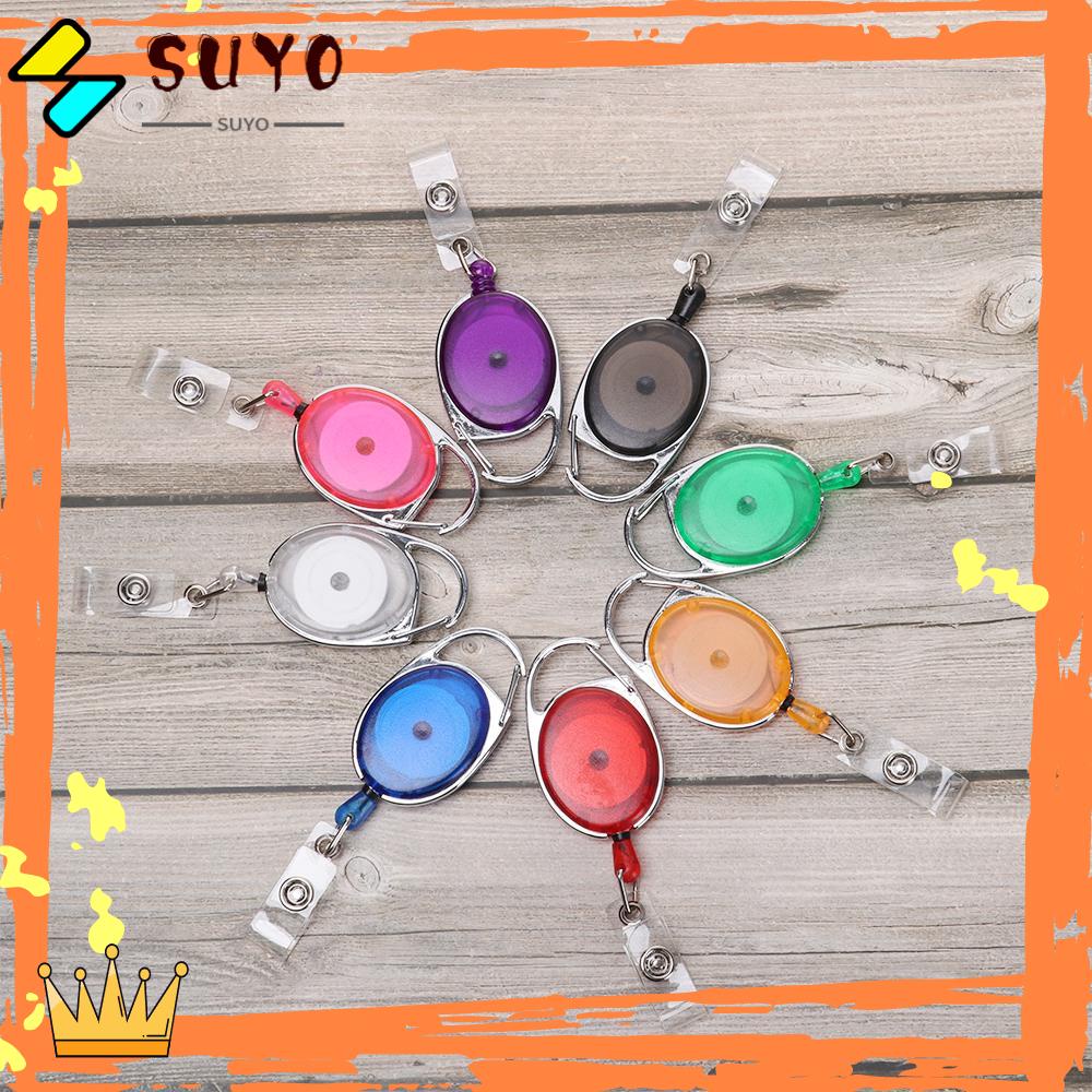 Suyo 1pc Badge Holder Mode Klip Tahan Lama Anti Hilang Klip Alat Tulis Lanyards