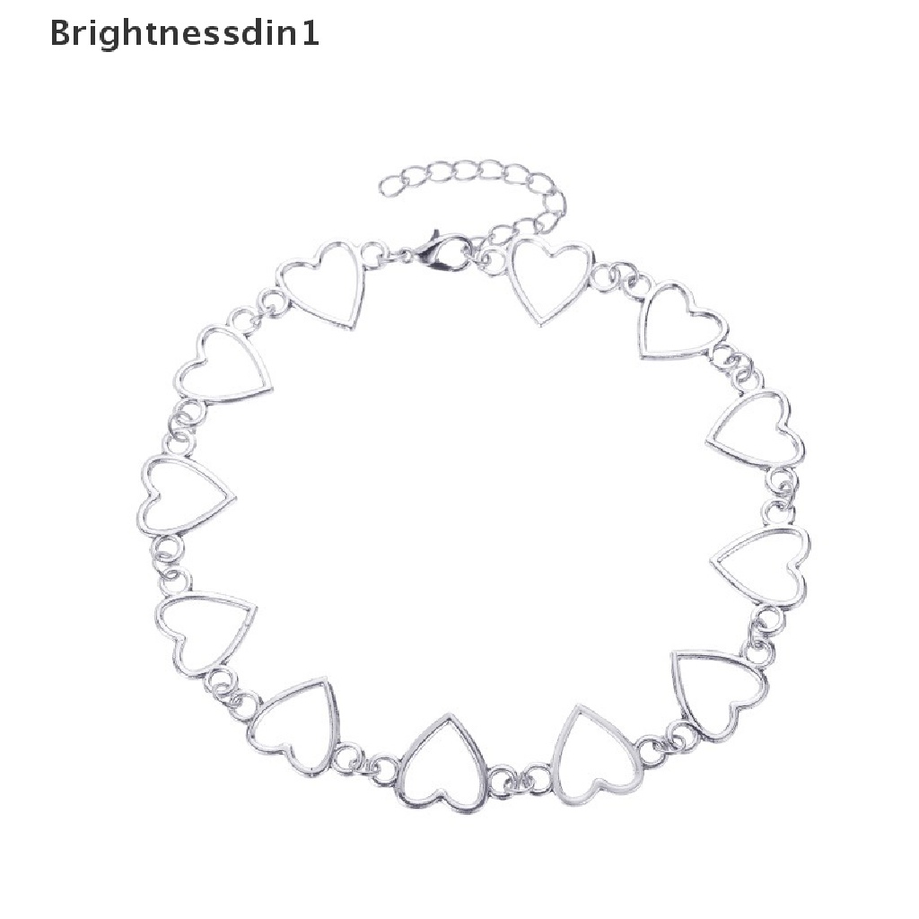 [Brightnessdin1] Berongga Cinta Manis Hati Choker Kalung Pernyataan Hadiah Pacar Dua Warna Lucu Kalung Perhiasan Butik