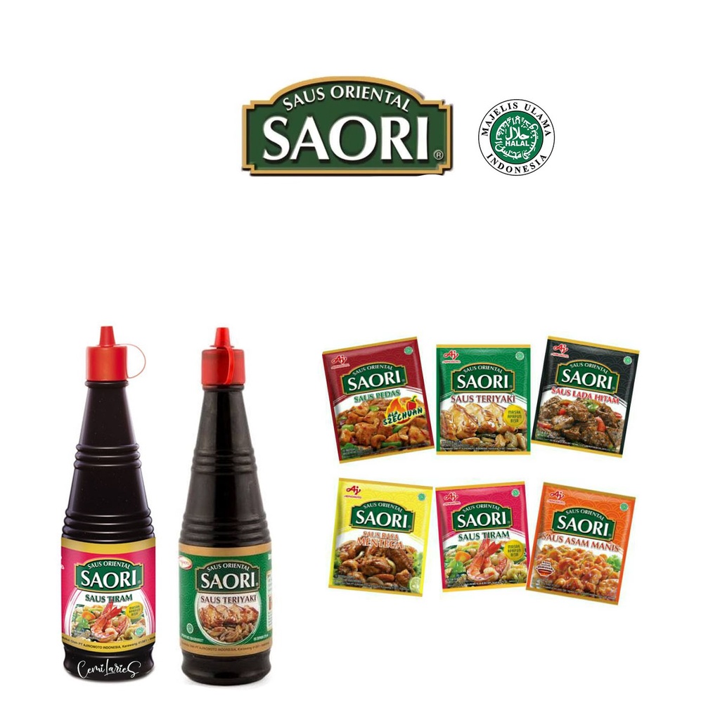 SAORI - SAORI SAUS LADA HITAM - SAORI SAUS ASAM MANIS - SAORI SAUS MENTEGA - SAORI SAUS PEDAS ALA SZECHUAN - saori 23 ml - saori sachet - saori 270 ml - saori 133 ml