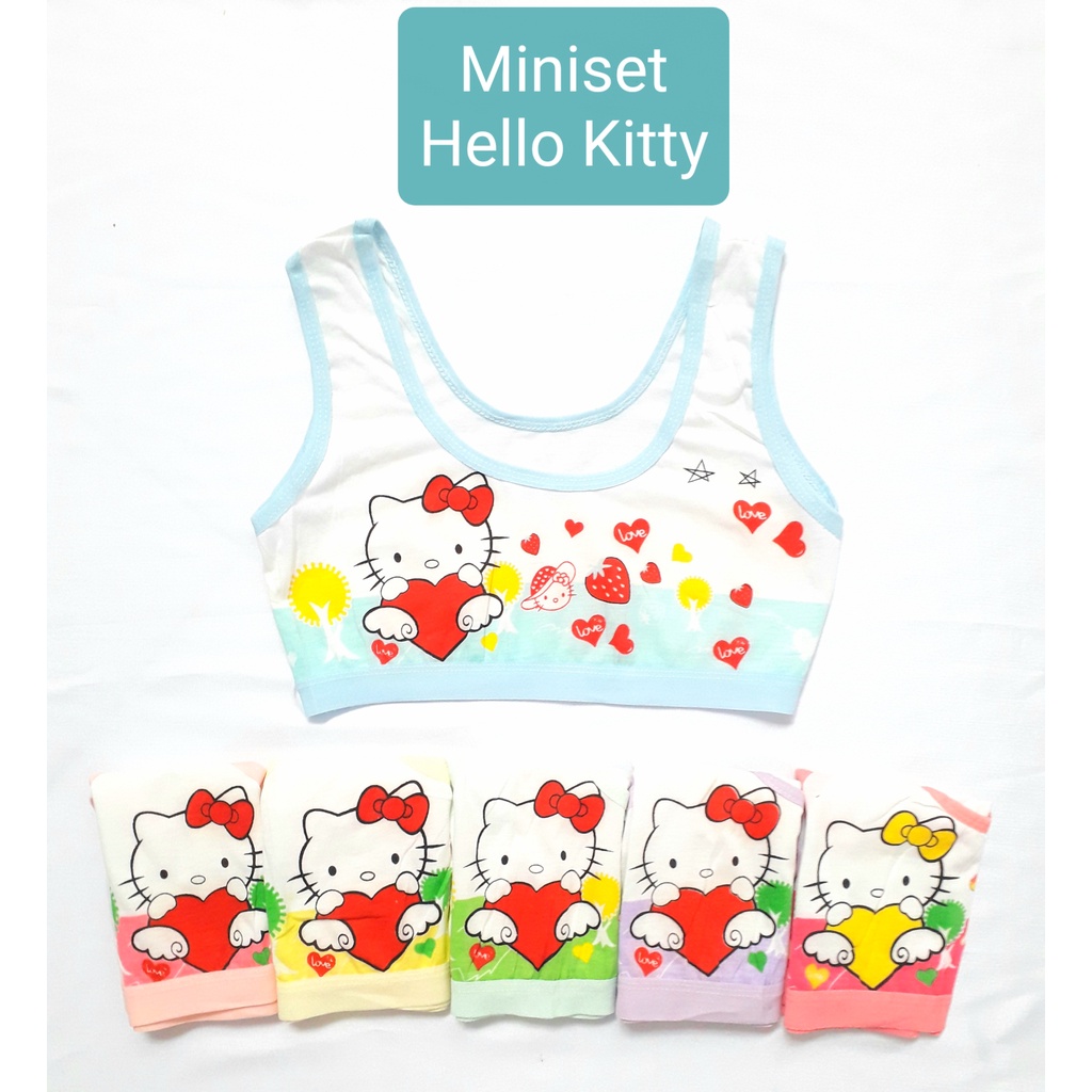 Mini set anak perempuan cewek Miniset bh bra anak perempuan cewek remaja SD SMP motif hello kitty