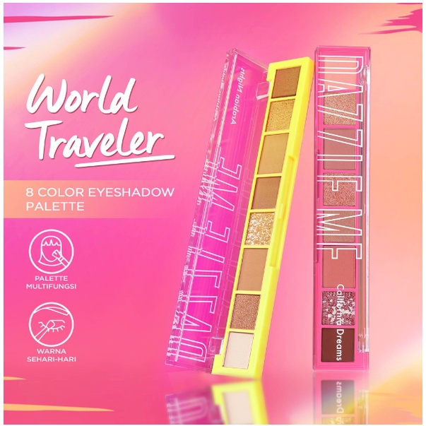 DAZZLE ME The World Traveler Eyeshadow Palette| BPOM Matte Satin Glitter Long Lasting