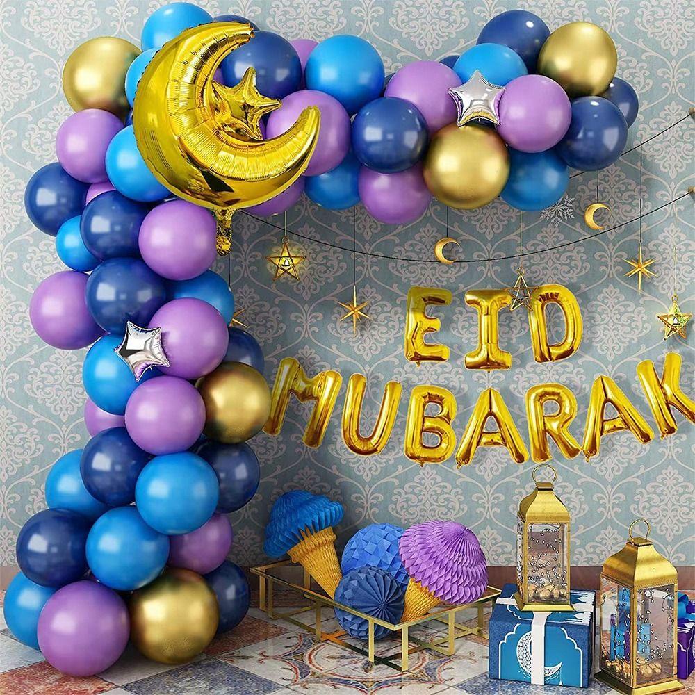 Preva Eid Mubarak Balon DIY Dekorasi Pesta Home Decor Perlengkapan Pesta Set Balon